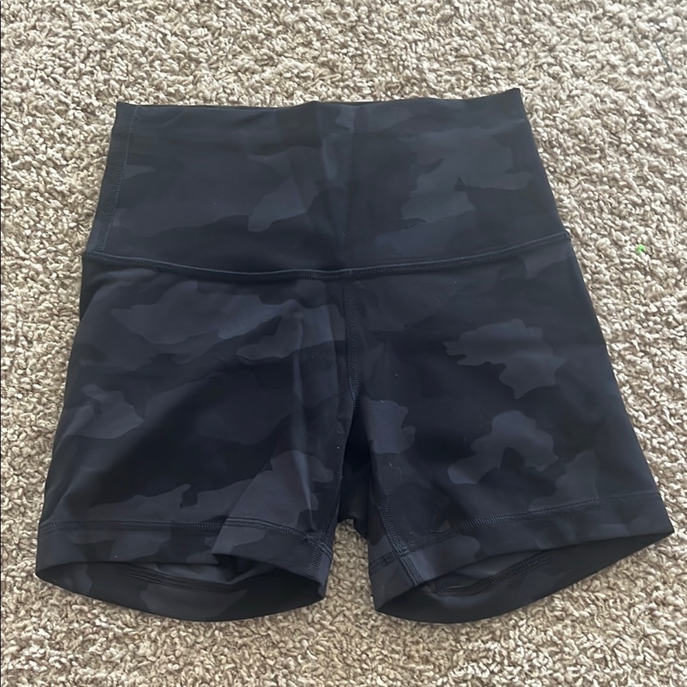 Lululemon Black Camo Biker Shorts